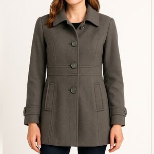 Tulle‎ by Anthropologie Gray Wool Blend Peacoat Jacket Women’s Large
